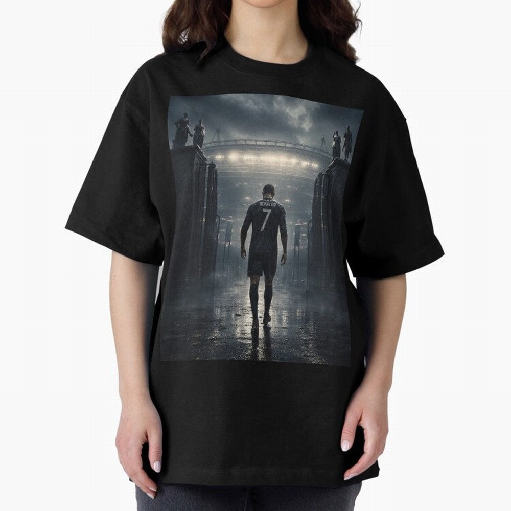 CR7 Entering a Stadium Legend Oversized T-Shirt Live the Energy of the FIFA World Cup 2026 USA Canada Mexico Journey through Messi and Cristiano Ronaldo Highlights, Spain and Netherlands Pride, Vintage Soccer Flavor, Modern Football Stars, National