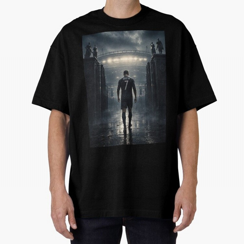 CR7 Entering a Stadium Legend Oversized T-Shirt Live the Energy of the FIFA World Cup 2026 USA Canada Mexico Journey through Messi and Cristiano Ronaldo Highlights, Spain and Netherlands Pride, Vintage Soccer Flavor, Modern Football Stars, National