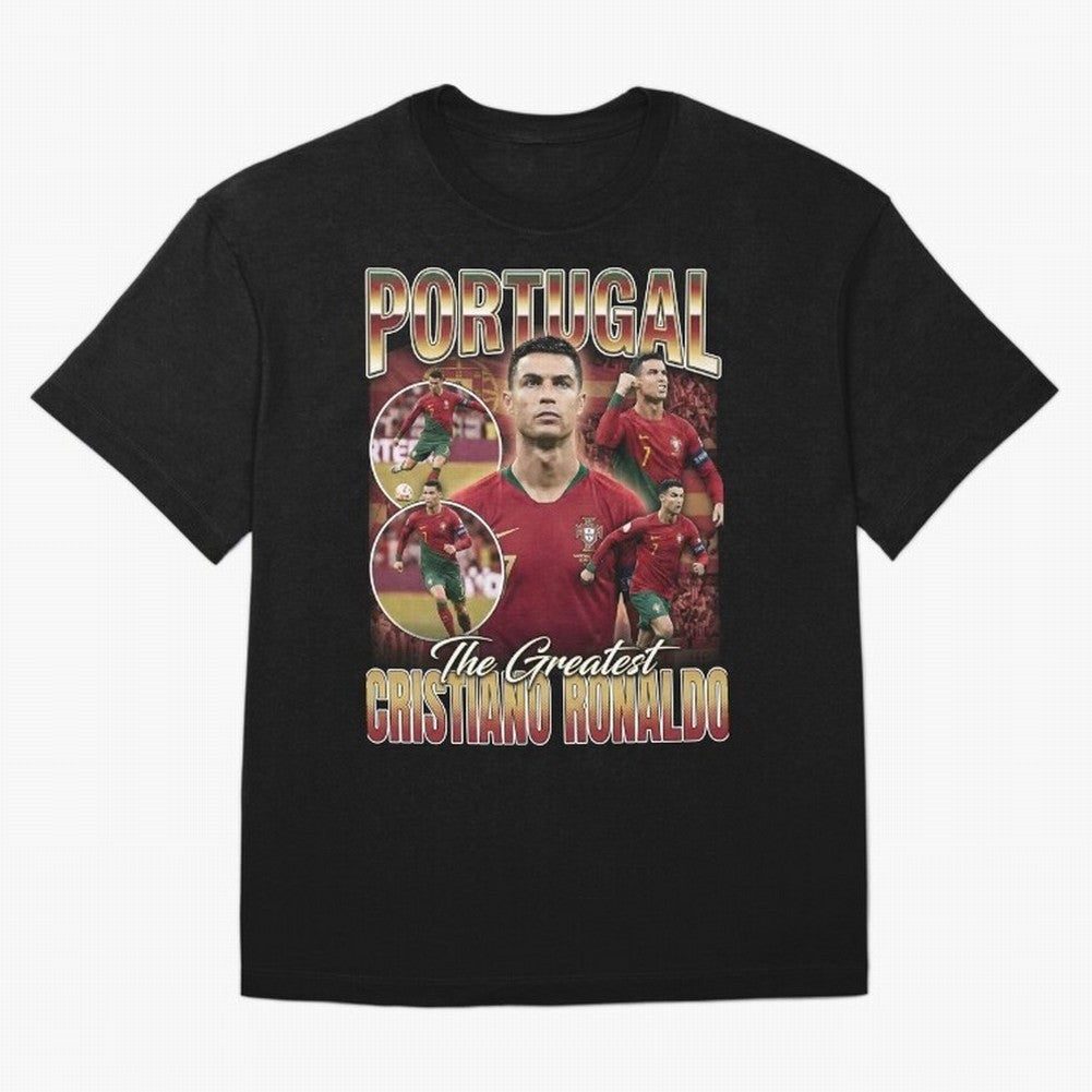 Cristiano Ronaldo Portugal Vintage Oversized T-Shirt Represent Football Lovers during FIFA World Cup 2026 USA Canada Mexico Spirit, Inspired by Portugal, CR7, Classic Soccer Heritage, Championship Pressure, Fan Loyalty and International Pride;
