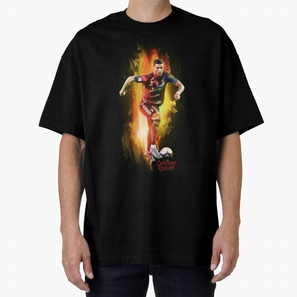 Ronaldo Wallpaper Oversized T-Shirt Celebrate Supporters United by the FIFA World Cup 2026 Journey through Messi, CR7 and Mbappe Highlights, Portugal Pride, Stadium Memories, Football Loyalty, International Chants and Championship Tradition;