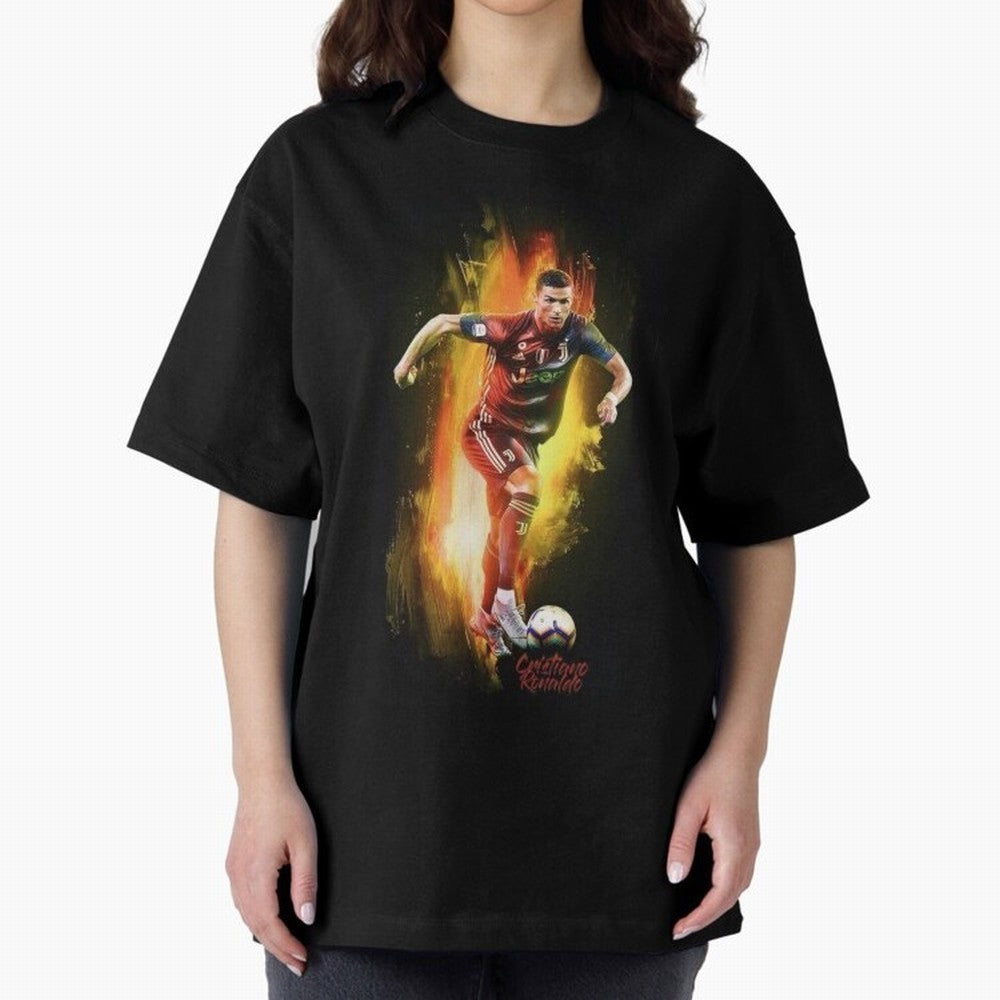 Ronaldo Wallpaper Oversized T-Shirt Celebrate Supporters United by the FIFA World Cup 2026 Journey through Messi, CR7 and Mbappe Highlights, Portugal Pride, Stadium Memories, Football Loyalty, International Chants and Championship Tradition;