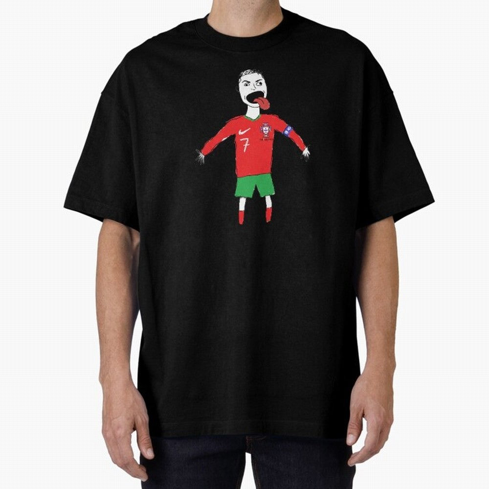 Badly Drawn Ronaldo Oversized T-Shirt Represent the Passion of the FIFA World Cup 2026 Group Stage Journey through Haaland and Mbappe Highlights, England and Germany Pride, Champion Mindset, Group Stage Buzz, Knockout Tension and Passionate Fan