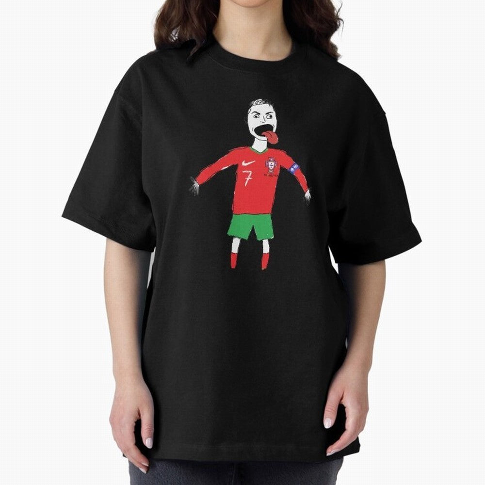 Badly Drawn Ronaldo Oversized T-Shirt Represent the Passion of the FIFA World Cup 2026 Group Stage Journey through Haaland and Mbappe Highlights, England and Germany Pride, Champion Mindset, Group Stage Buzz, Knockout Tension and Passionate Fan