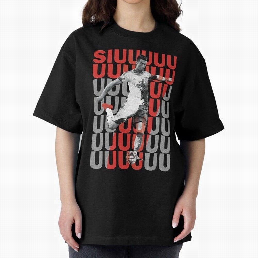 Siuuuuuu Cristiano Ronaldo Oversized T-Shirt Honor Champions and Dreams in FIFA World Cup 2026 Group Stage for Fans of CR7 and Messi and Argentina and Brazil, Bringing Classic Soccer Heritage, Championship Pressure, Fan Loyalty and International