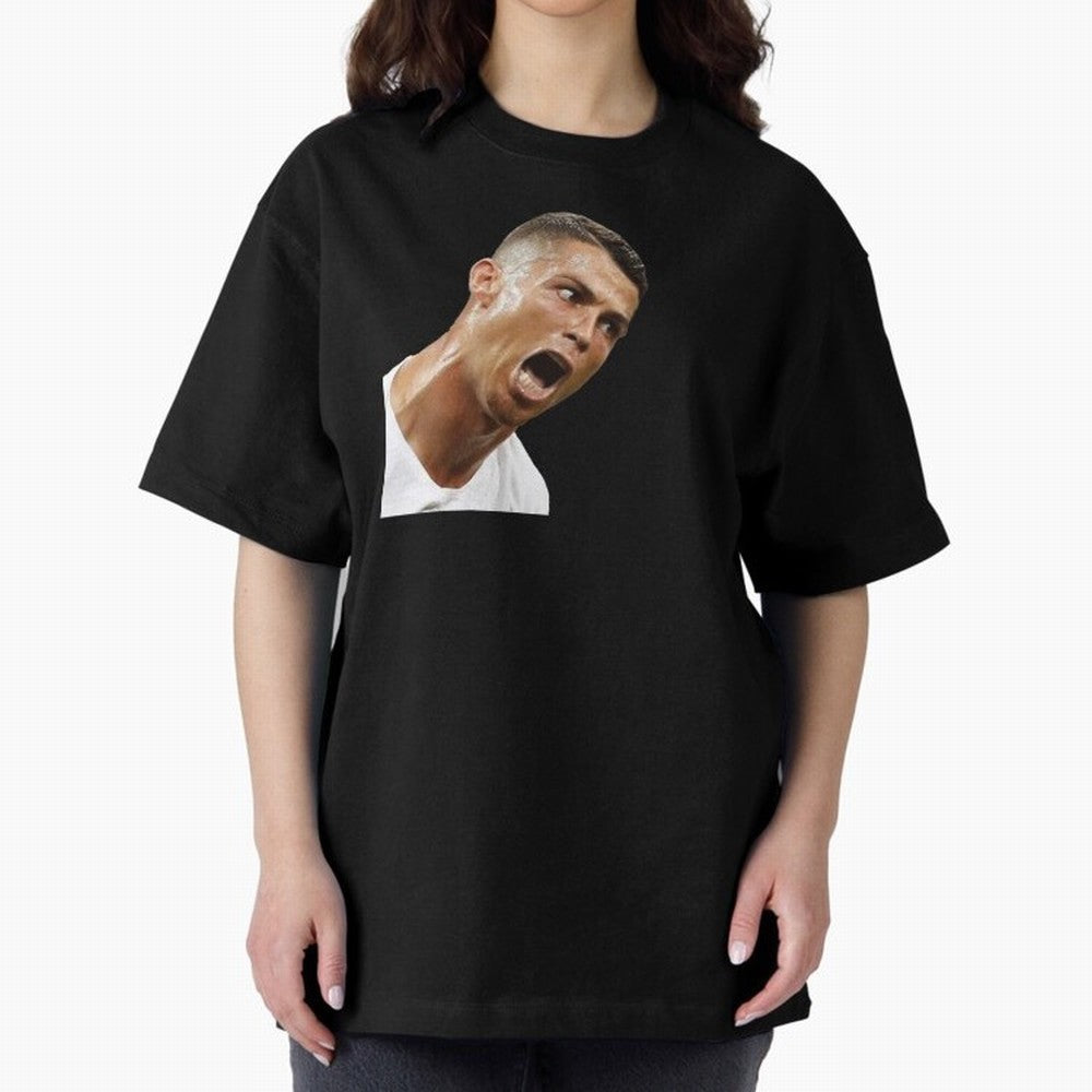 cristiano ronaldo siuuu meme Oversized T-Shirt Show Your Love for Global Football Passion for FIFA World Cup 2026 Group Stage, Driven by Messi, France, Football Festival Excitement, Trophy Ambitions, Country Rivalries and Star Player Buzz; Ideal