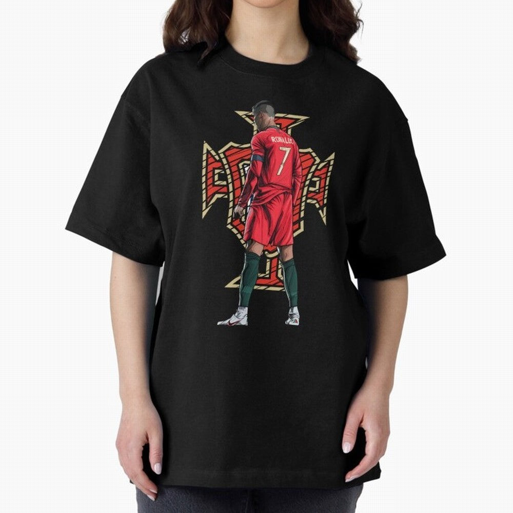 Cristiano Ronaldo Portugal Logo Oversized T-Shirt Fuel Your Fan Pride for the FIFA World Cup 2026 Journey through Neymar Highlights, Brazil Pride, Global Supporter Spirit, Legendary Goals, National Colors and Tournament Celebration; Perfect for