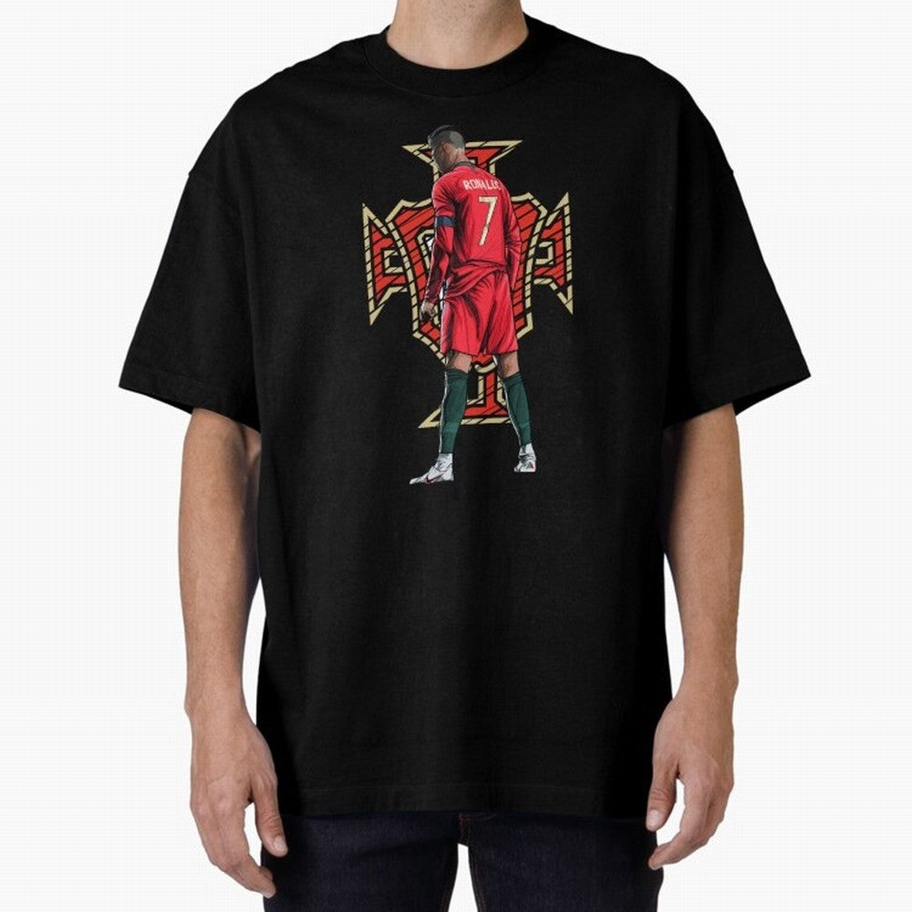 Cristiano Ronaldo Portugal Logo Oversized T-Shirt Fuel Your Fan Pride for the FIFA World Cup 2026 Journey through Neymar Highlights, Brazil Pride, Global Supporter Spirit, Legendary Goals, National Colors and Tournament Celebration; Perfect for