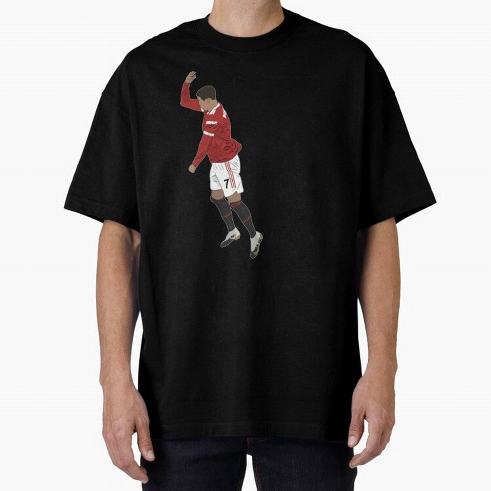 cristiano ronaldo siuuu Oversized T-Shirt Capture Stadium Memories from the FIFA World Cup 2026 Group Stage Journey through Messi and Cristiano Ronaldo Highlights, Spain Pride, Retro Football Energy, Iconic Rivalries, Trophy Chase Drama and Stadium