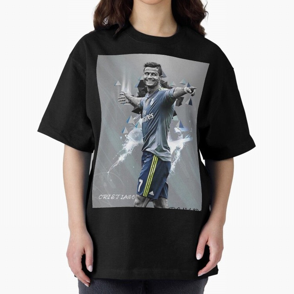 cristiano ronaldo Oversized T-Shirt Celebrate Classic Football Spirit in FIFA World Cup 2026 Group Stage for Fans of Haaland and Mbappe and Argentina, Bringing Football History, Final Match Energy, Crowd Noise and Once in a Lifetime Moments; Ideal