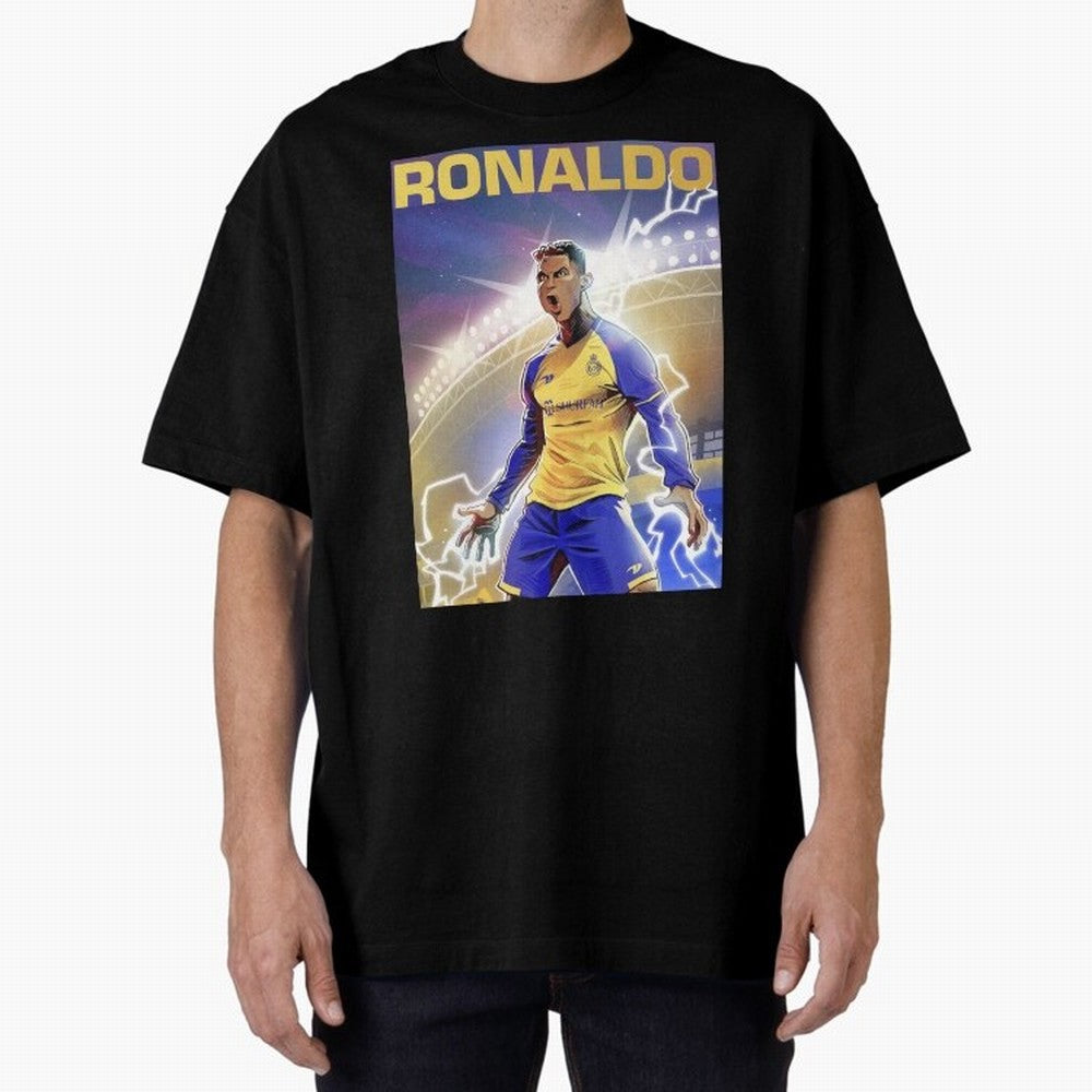 Ronaldo Al-Nassr Football Club - Oversized T-Shirt Support FIFA World Cup 2026 USA Canada Mexico Spirit, Filled with Brazil, Haaland and Mbappe, Stadium Chants, National Pride, Trophy Dreams and Unforgettable Football Memories; Perfect for