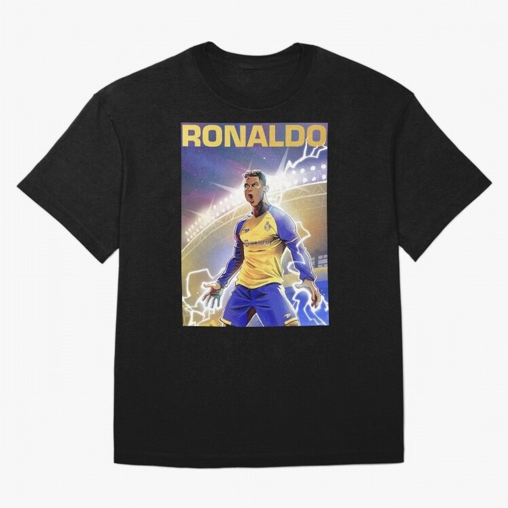 Ronaldo Al-Nassr Football Club - Oversized T-Shirt Support FIFA World Cup 2026 USA Canada Mexico Spirit, Filled with Brazil, Haaland and Mbappe, Stadium Chants, National Pride, Trophy Dreams and Unforgettable Football Memories; Perfect for