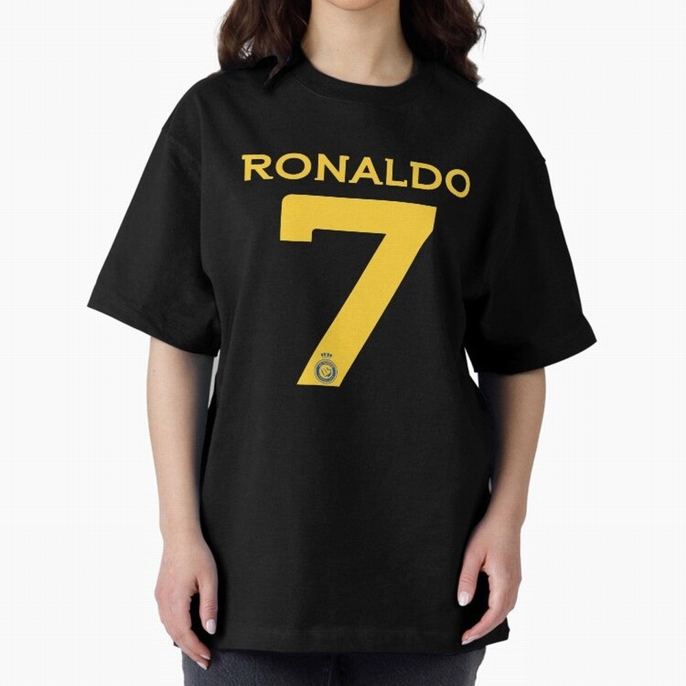 Ronaldo 7 Al-Nassr Football Club - Oversized T-Shirt Bring Match Day Fire to FIFA World Cup 2026 USA Canada Mexico for Fans of Mbappe and Brazil, Portugal and Argentina, Bringing Game Day Rituals, Football Legends, Country Pride and the Road to the