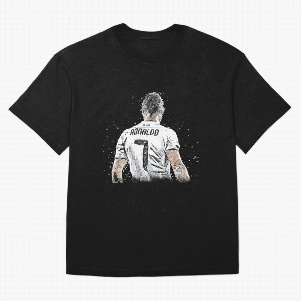 Cristiano ronaldo back Oversized T-Shirt Cheer through Every Moment of FIFA World Cup 2026 USA Canada Mexico Spirit, Highlighting Portugal, Mbappe, Retro Football Energy, Iconic Rivalries, Trophy Chase Drama and Stadium Atmosphere; Made for