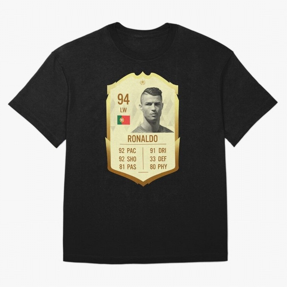 Cristiano Ronaldo Ultimate Card Oversized T-Shirt Share Match Day Hype around FIFA World Cup 2026, CR7, Portugal, Vintage Soccer Flavor, Modern Football Stars, National Flags and Final Night Emotion; Ideal for Fans Who Follow Messi, Cristiano
