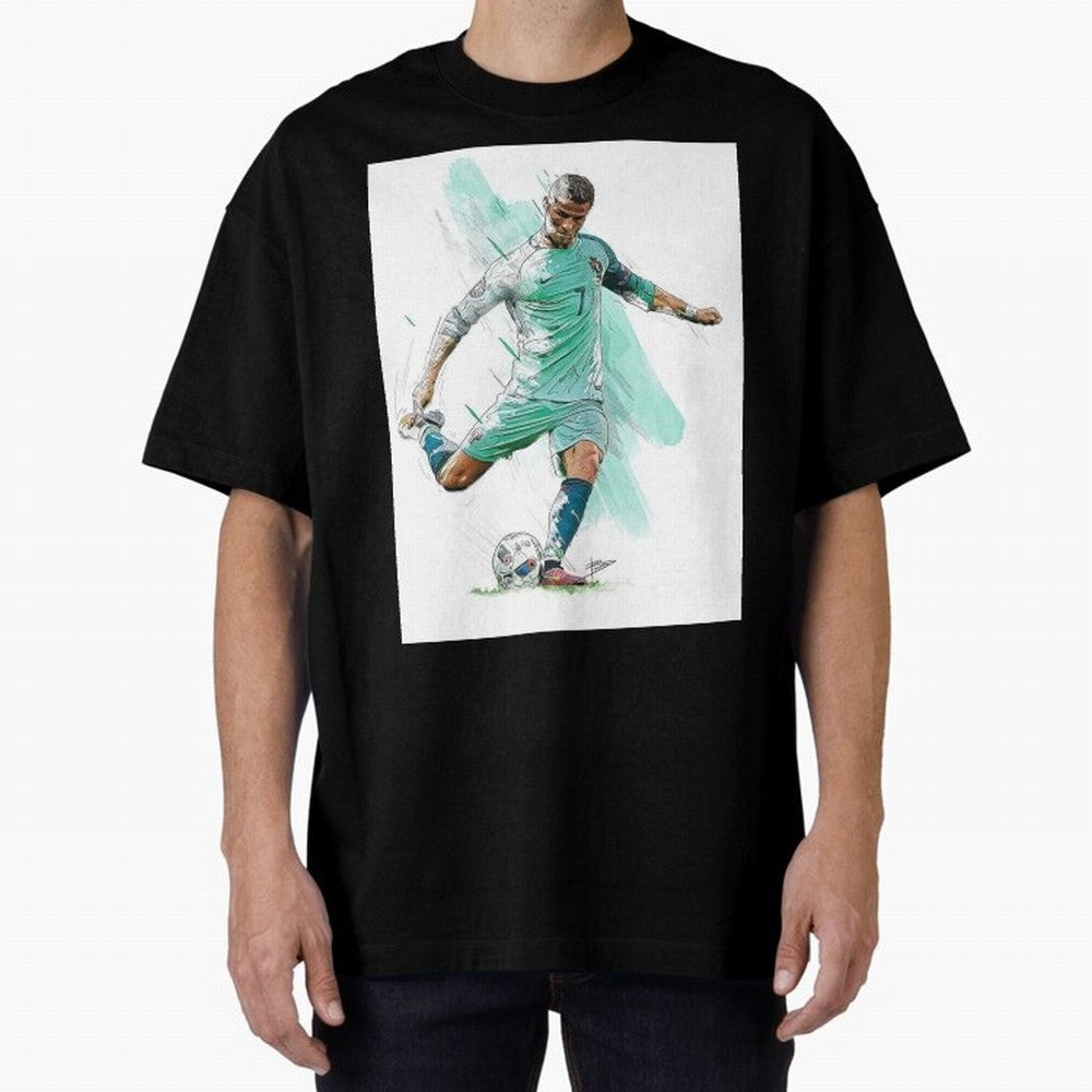 Cristiano ronaldo 7 Oversized T-Shirt Capture FIFA World Cup 2026 Group Stage for Fans of Haaland and Mbappe and France, Bringing Sports Nostalgia, International Competition, Famous Players and Unforgettable Victories; Made for Collectors Who Enjoy
