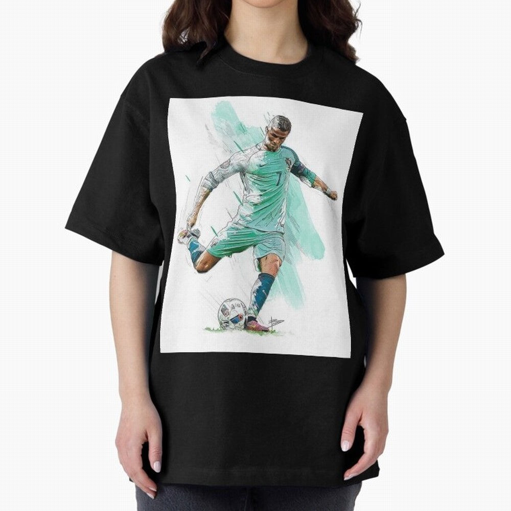 Cristiano ronaldo 7 Oversized T-Shirt Capture FIFA World Cup 2026 Group Stage for Fans of Haaland and Mbappe and France, Bringing Sports Nostalgia, International Competition, Famous Players and Unforgettable Victories; Made for Collectors Who Enjoy