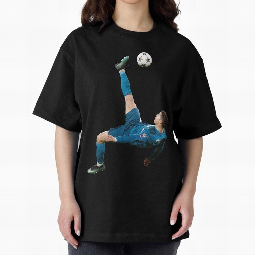 CRISTIANO RONALDO BICYCLE KICK Classic Oversized T-Shirt Build the FIFA World Cup 2026 Journey through Messi and Cristiano Ronaldo Highlights, England Pride, Football Passion, Legendary Performances, Festival Vibes and Supporter Community; Great