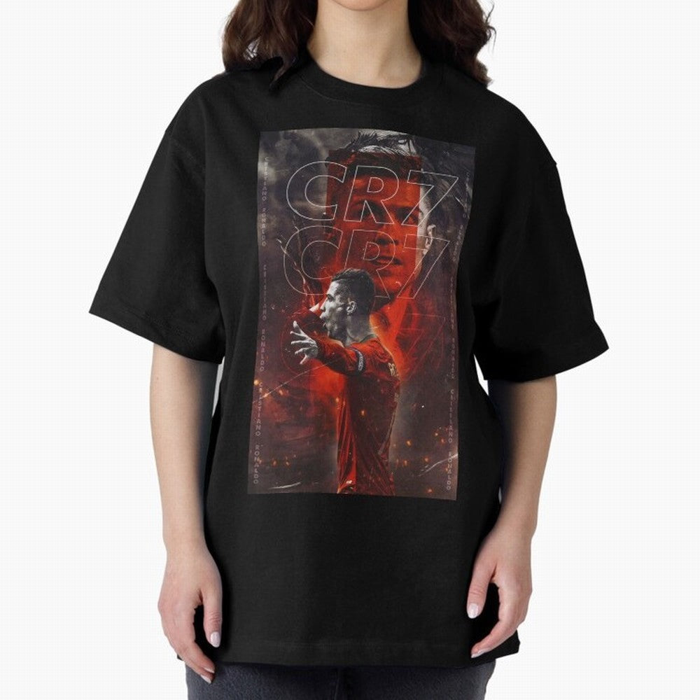 Cristiano Ronaldo Art Oversized T-Shirt Experience FIFA World Cup 2026 Group Stage Spirit, Made for Argentina and Brazil, Cristiano Ronaldo, Haaland and CR7, Football History, Final Match Energy, Crowd Noise and Once in a Lifetime Moments; Perfect
