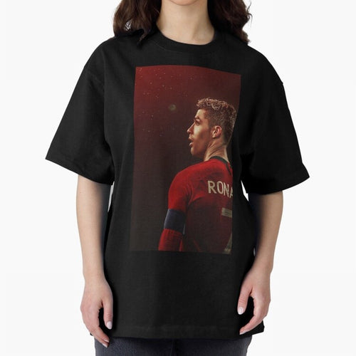 Art Ronaldo Wallpaper Oversized T-Shirt Share FIFA World Cup 2026 Group Stage for Fans of Messi, Neymar and Mbappe and France, Bringing Championship Spirit, Famous Goals, Roaring Crowds and International Football Unity; Made for Die Hard