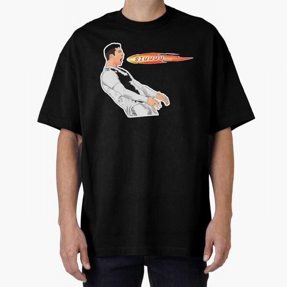 Siuuu Cristiano ronaldo funny Oversized T-Shirt Show Passion for the Stars of FIFA World Cup 2026 for Fans of Haaland and Mbappe and Portugal, Bringing Global Supporter Spirit, Legendary Goals, National Colors and Tournament Celebration; Ideal for