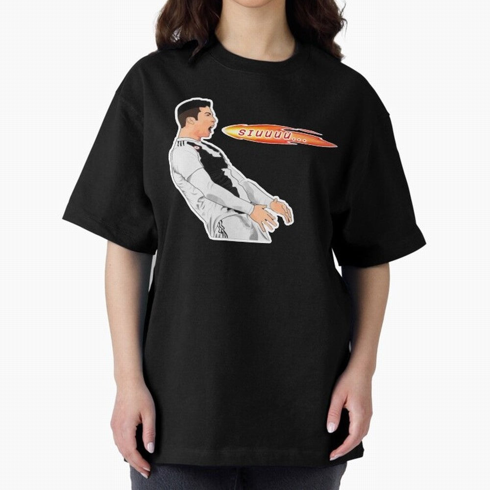 Siuuu Cristiano ronaldo funny Oversized T-Shirt Show Passion for the Stars of FIFA World Cup 2026 for Fans of Haaland and Mbappe and Portugal, Bringing Global Supporter Spirit, Legendary Goals, National Colors and Tournament Celebration; Ideal for