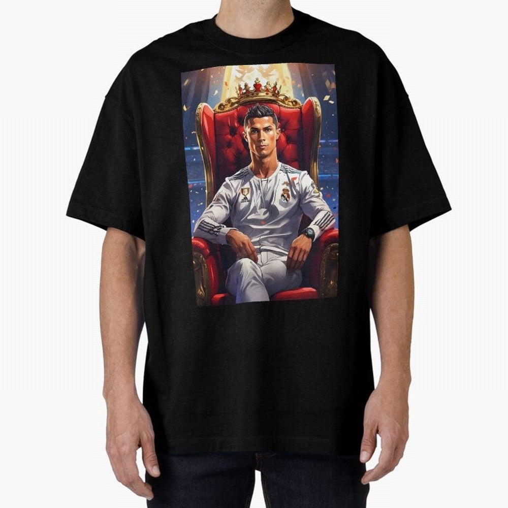 King Cristiano Ronaldo Oversized T-Shirt Celebrate Global Passion for FIFA World Cup 2026 for Fans of Messi, Neymar and Mbappe and Portugal, Bringing Goal Celebration Energy, Supporter Heritage, Football Icons and Worldwide Tournament Joy; Perfect