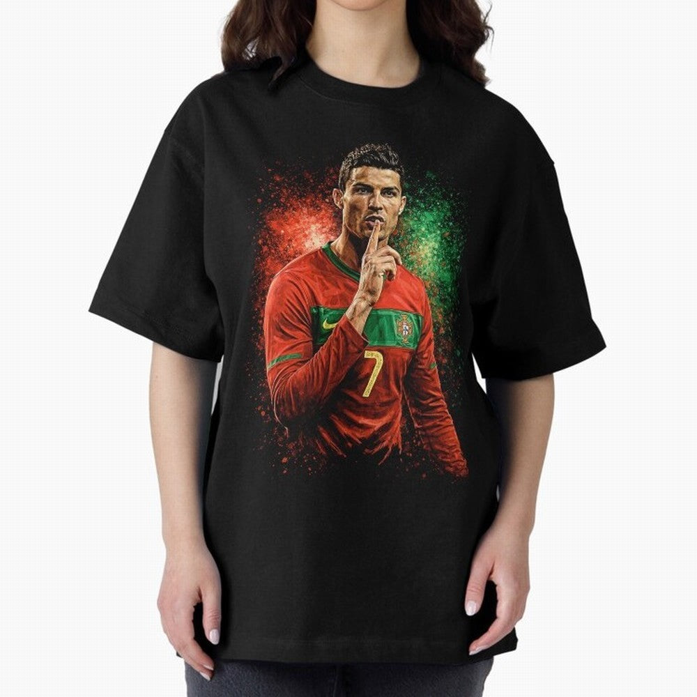Cristiano Ronaldo Football Legend Oversized T-Shirt Enjoy Match Day Hype around FIFA World Cup 2026 Group Stage, CR7 and Messi, France and Portugal, Football History, Final Match Energy, Crowd Noise and Once in a Lifetime Moments; Ideal for Fans