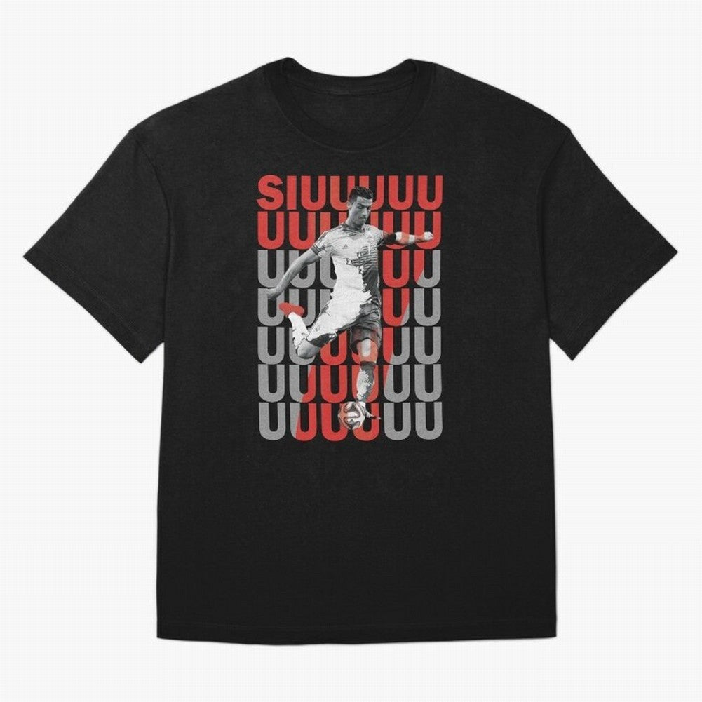 Siuuuuuu Cristiano Ronaldo Oversized T-Shirt Bring a Vintage Feel to Global Football Passion for FIFA World Cup 2026 Group Stage, Driven by Mbappe and Neymar, Argentina and Brazil, Championship Spirit, Famous Goals, Roaring Crowds and International
