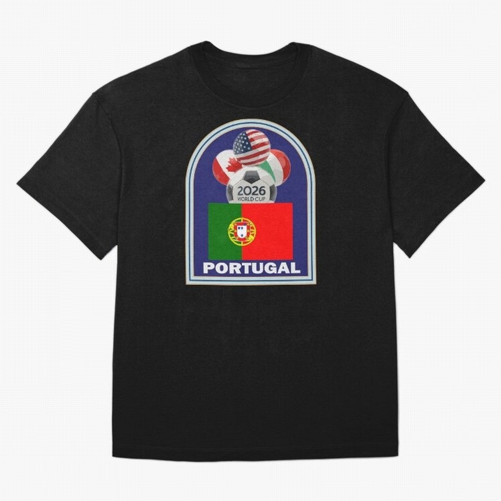 Portugal 2026 Soccer T-shirt Oversized T-Shirt Honor Football Greatness during Global Football Passion for FIFA World Cup 2026 Group Stage, Highlighting Neymar, Portugal, Spain and Germany, Football Festival Excitement, Trophy Ambitions, Country