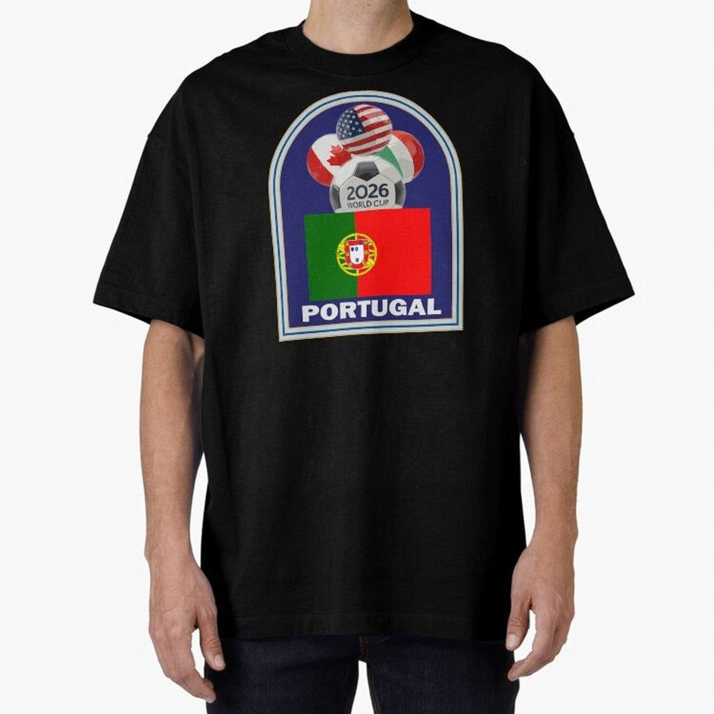 Portugal 2026 Soccer T-shirt Oversized T-Shirt Honor Football Greatness during Global Football Passion for FIFA World Cup 2026 Group Stage, Highlighting Neymar, Portugal, Spain and Germany, Football Festival Excitement, Trophy Ambitions, Country