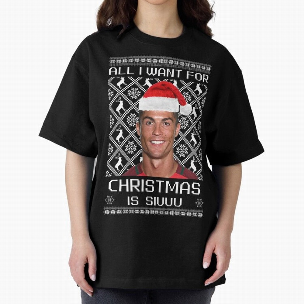 cristiano ronaldo siuuu christmas sweater Oversized T-Shirt Honor Champions and Dreams in the FIFA World Cup 2026 USA Canada Mexico Journey through Messi and Cristiano Ronaldo Highlights, Spain and Netherlands Pride, Champion Mindset, Group Stage