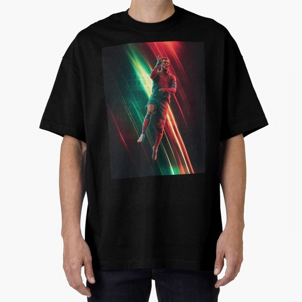 Cristiano Ronaldo Oversized T-Shirt Represent Football Lovers during Match Day Hype around FIFA World Cup 2026, CR7 and Messi, France, Global Supporter Spirit, Legendary Goals, National Colors and Tournament Celebration; Ideal for Fans Who Follow