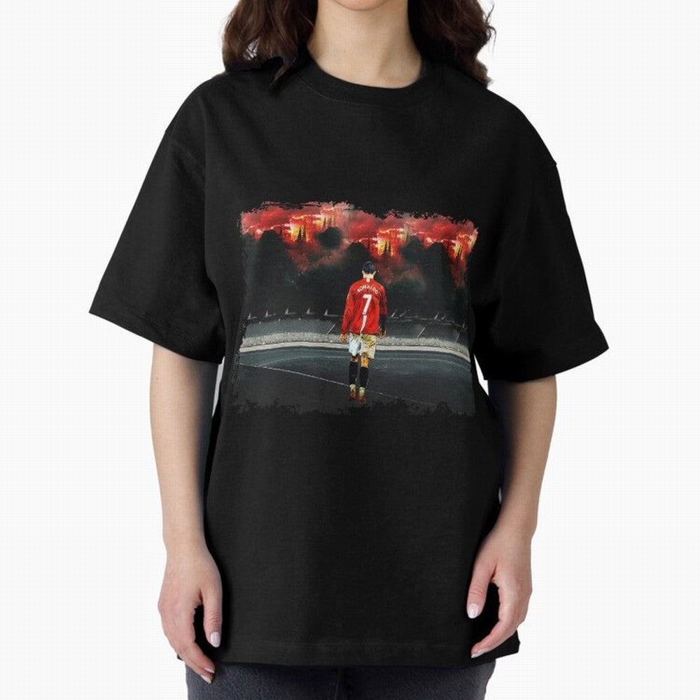Cristiano Ronaldo 8K Oversized T-Shirt Follow FIFA World Cup 2026 Spirit, Filled with Argentina, Haaland, Stadium Memories, Football Loyalty, International Chants and Championship Tradition; Great for Watch Parties, Sports Bars, Family Nights, Fan