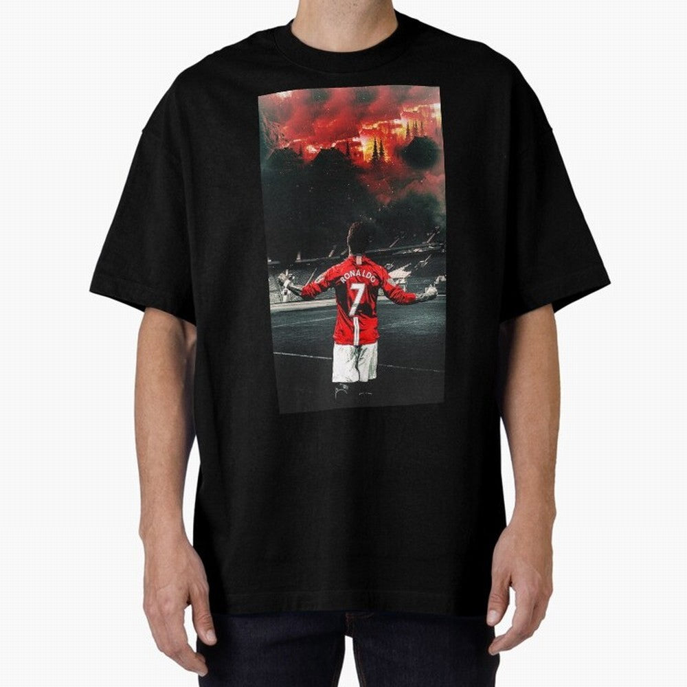 cristiano ronaldo manchester Oversized T-Shirt Relive the Noise and Pride of Global Football Passion for FIFA World Cup 2026 Group Stage, Driven by Haaland and Mbappe, Argentina and Brazil, Match Day Excitement, Supporter Culture, Golden Goals and
