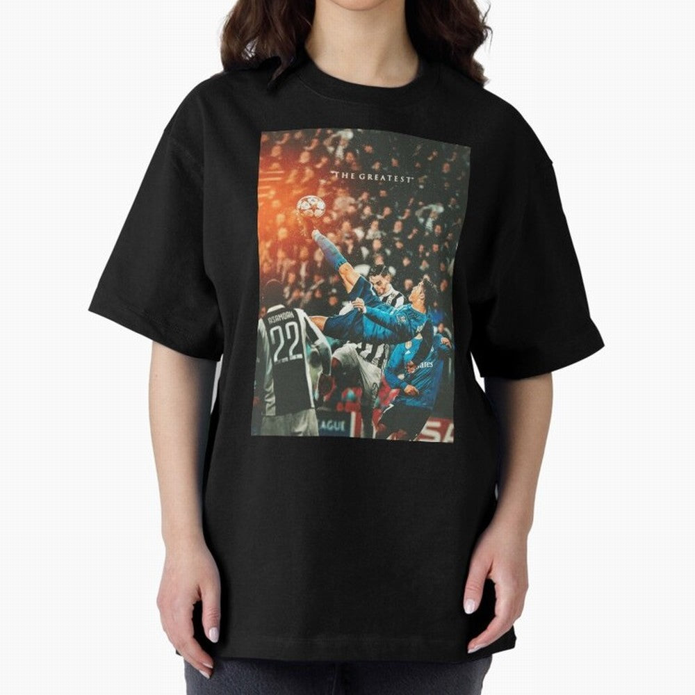 Ronaldo Bicycle Kick Skills Greatest, Ronaldo Gifts, Ronaldo Best Selling , Ronaldo Top Items Poste Oversized T-Shirt Elevate Global Football Passion for FIFA World Cup 2026 USA Canada Mexico, Centered on Haaland, France and Portugal, Vintage