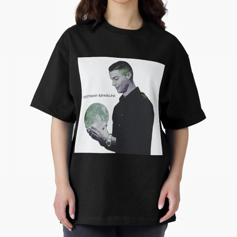 Cristiano Ronaldo art illustration. Cristiano Ronaldo sketch art Oversized T-Shirt Mark FIFA World Cup 2026 Spirit, Capturing Germany, Neymar, Supporter Pride, Iconic Celebrations, Legendary Names and Global Match Day Energy; Perfect for People Who