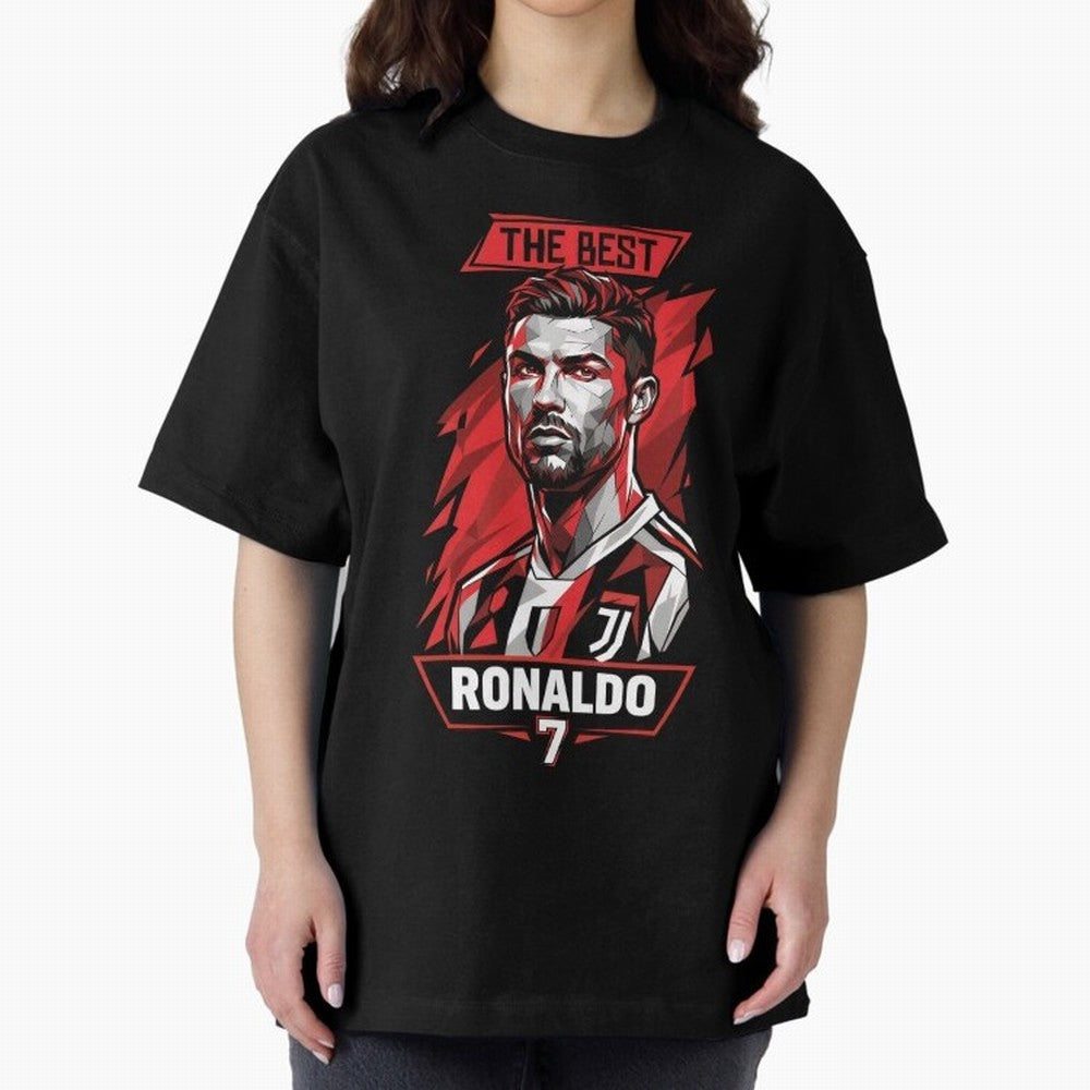 Cristiano Ronaldo CR7 Geometric Vector Portrait Oversized T-Shirt Celebrate the Magic of the FIFA World Cup 2026 Journey through Messi and Cristiano Ronaldo Highlights, Brazil Pride, Goal Celebration Energy, Supporter Heritage, Football Icons and