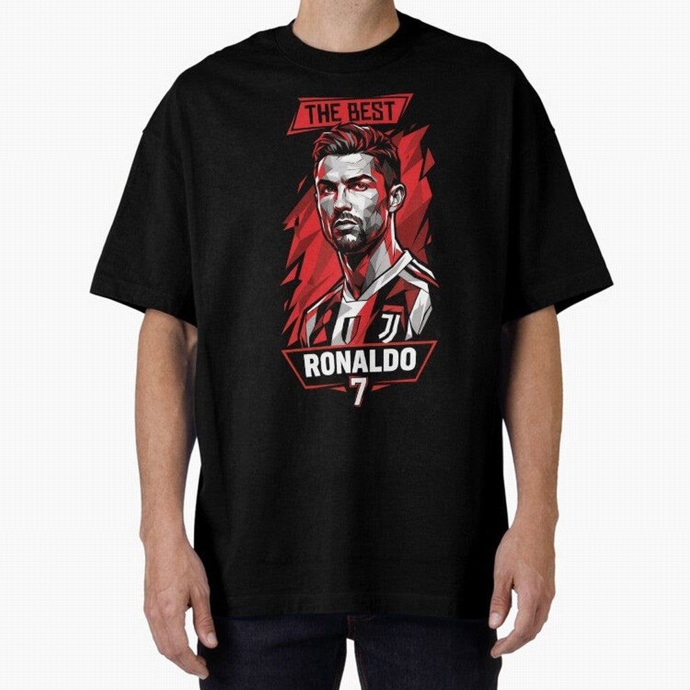 Cristiano Ronaldo CR7 Geometric Vector Portrait Oversized T-Shirt Celebrate the Magic of the FIFA World Cup 2026 Journey through Messi and Cristiano Ronaldo Highlights, Brazil Pride, Goal Celebration Energy, Supporter Heritage, Football Icons and