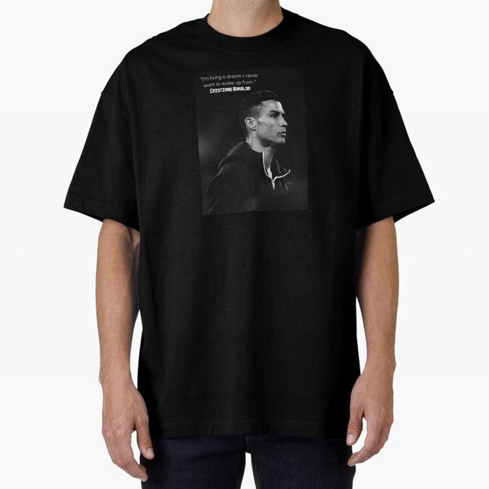 Cristiano Ronaldo motivational quote Oversized T-Shirt Make Memories around FIFA World Cup 2026 USA Canada Mexico for Fans of Messi and Argentina, Bringing Worldwide Fan Energy, Dramatic Goals, Stadium Lights and Championship Celebrations; Built