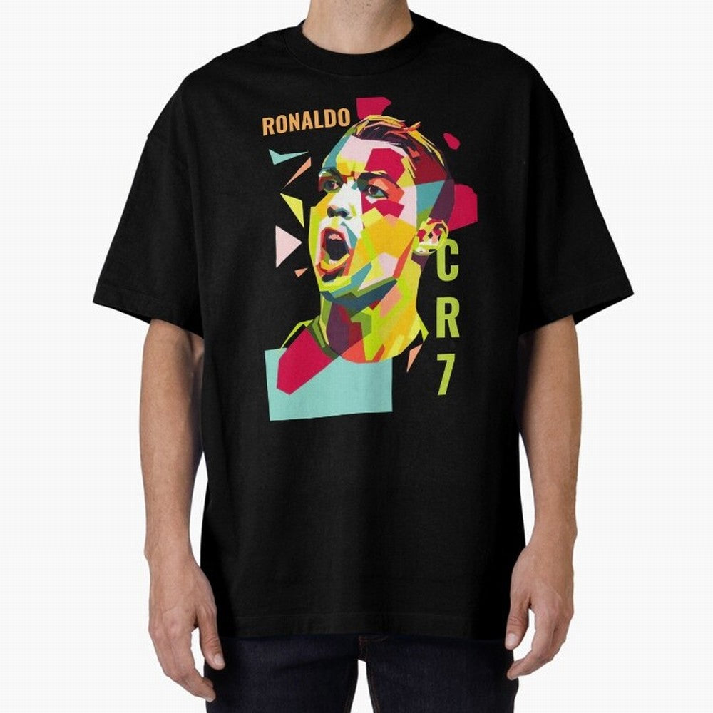 RONALDO CR7 Design Oversized T-Shirt Feel the Roar of Match Day Hype around FIFA World Cup 2026 USA Canada Mexico, Mbappe, Argentina, France and Brazil, Classic Soccer Heritage, Championship Pressure, Fan Loyalty and International Pride; Created