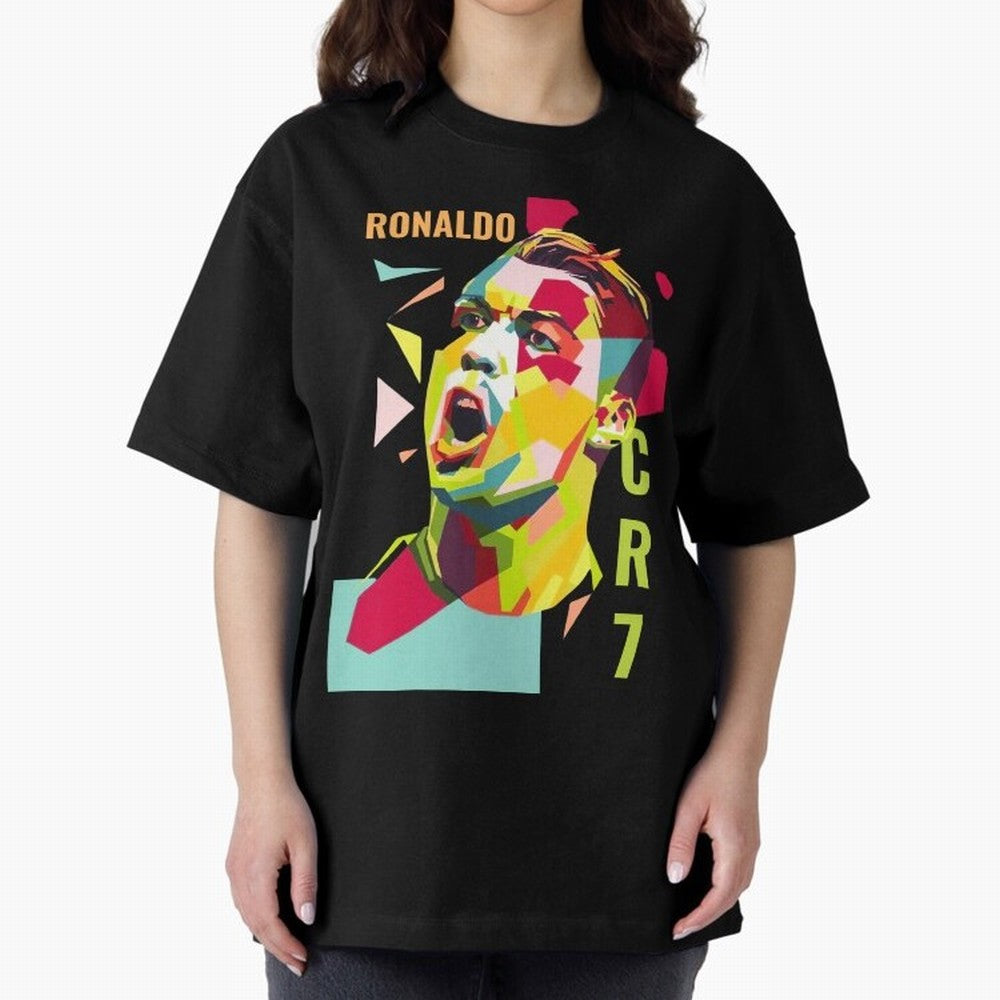 RONALDO CR7 Design Oversized T-Shirt Feel the Roar of Match Day Hype around FIFA World Cup 2026 USA Canada Mexico, Mbappe, Argentina, France and Brazil, Classic Soccer Heritage, Championship Pressure, Fan Loyalty and International Pride; Created