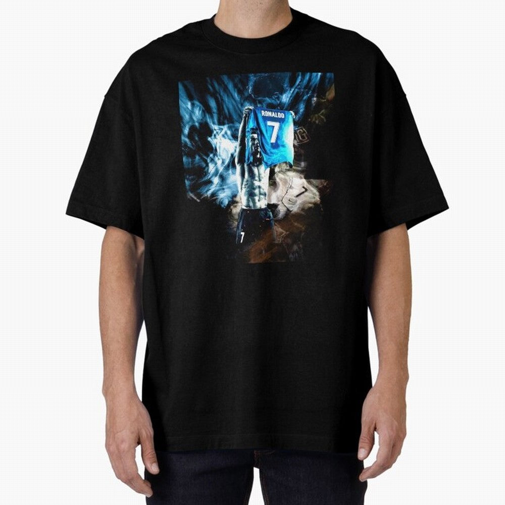 Cristiano Ronaldo Graphic Oversized T-Shirt Treasure the FIFA World Cup 2026 Group Stage Journey through Neymar Highlights, Brazil Pride, Sports Nostalgia, International Competition, Famous Players and Unforgettable Victories; Great for Supporters