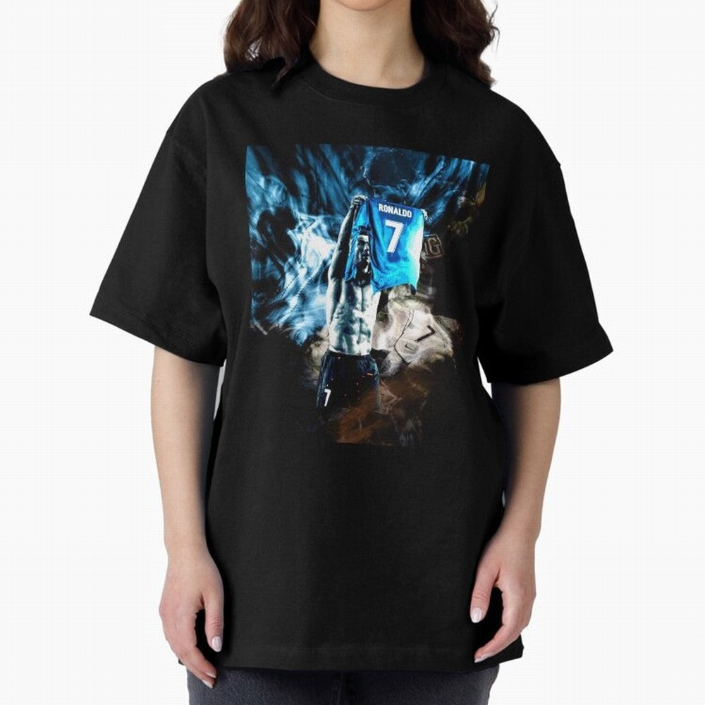 Cristiano Ronaldo Graphic Oversized T-Shirt Treasure the FIFA World Cup 2026 Group Stage Journey through Neymar Highlights, Brazil Pride, Sports Nostalgia, International Competition, Famous Players and Unforgettable Victories; Great for Supporters