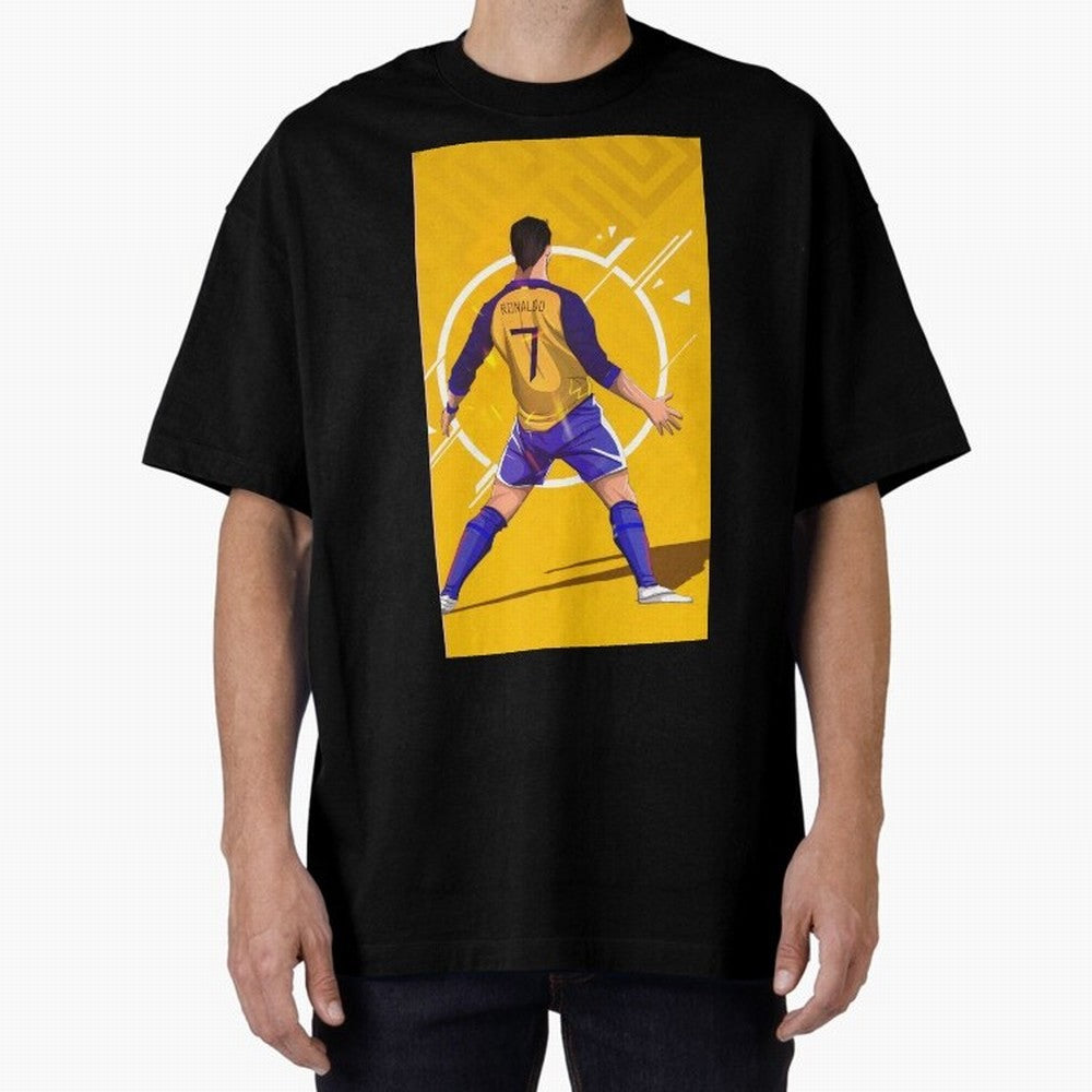 Cristiano Ronaldo Oversized T-Shirt Capture FIFA World Cup 2026 Group Stage for Fans of Haaland and Spain and Netherlands, Bringing Vintage Soccer Flavor, Modern Football Stars, National Flags and Final Night Emotion; Ideal for Fans Who Follow