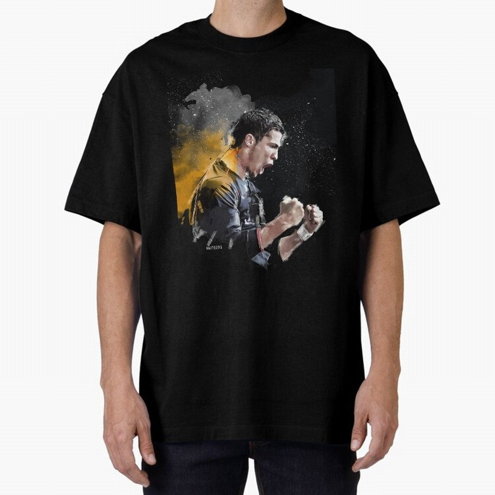 CRISTIANO RONALDO PAINTING Oversized T-Shirt Bring World Football Passion into FIFA World Cup 2026 USA Canada Mexico Driven by Mbappe, England, France and Netherlands Energy, Sports Nostalgia, International Competition, Famous Players and
