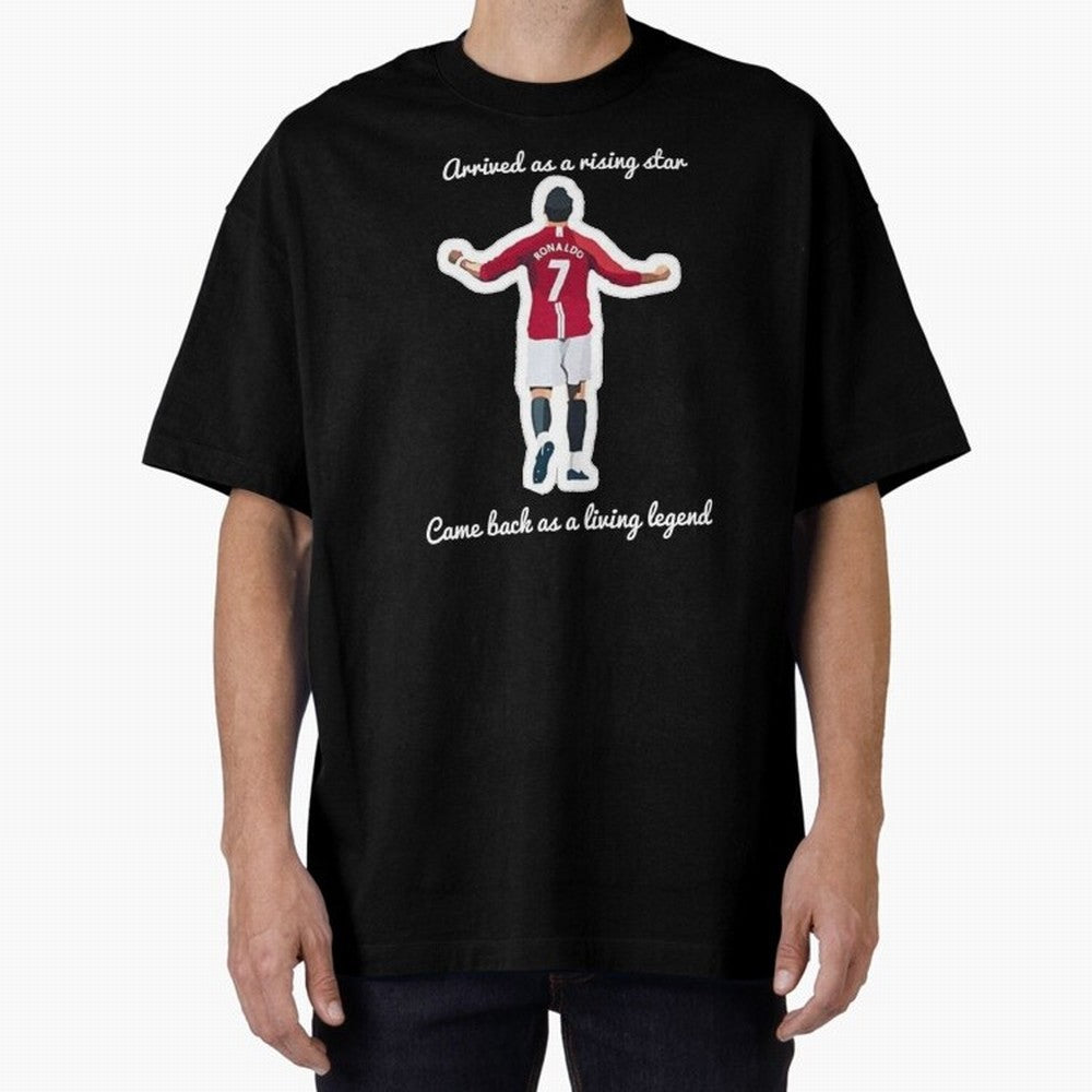 Cristiano Ronaldo Manchester United Siu Siuuu MUFC Oversized T-Shirt Create FIFA World Cup 2026 Spirit, with Portugal, Messi, Neymar and Mbappe, Championship Spirit, Famous Goals, Roaring Crowds and International Football Unity; Perfect for