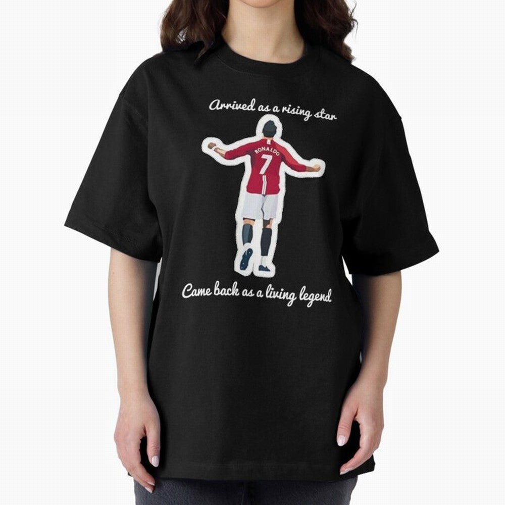 Cristiano Ronaldo Manchester United Siu Siuuu MUFC Oversized T-Shirt Create FIFA World Cup 2026 Spirit, with Portugal, Messi, Neymar and Mbappe, Championship Spirit, Famous Goals, Roaring Crowds and International Football Unity; Perfect for
