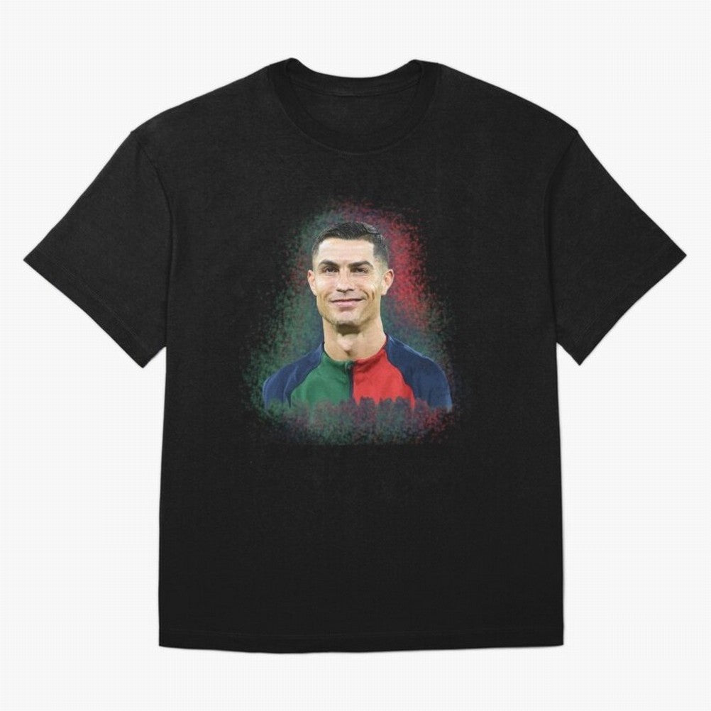 Cristiano Ronaldo digital art Oversized T-Shirt Carry FIFA World Cup 2026 USA Canada Mexico with Neymar, England and Germany Energy, Sports Nostalgia, International Competition, Famous Players and Unforgettable Victories; Ideal for Fans Who Follow