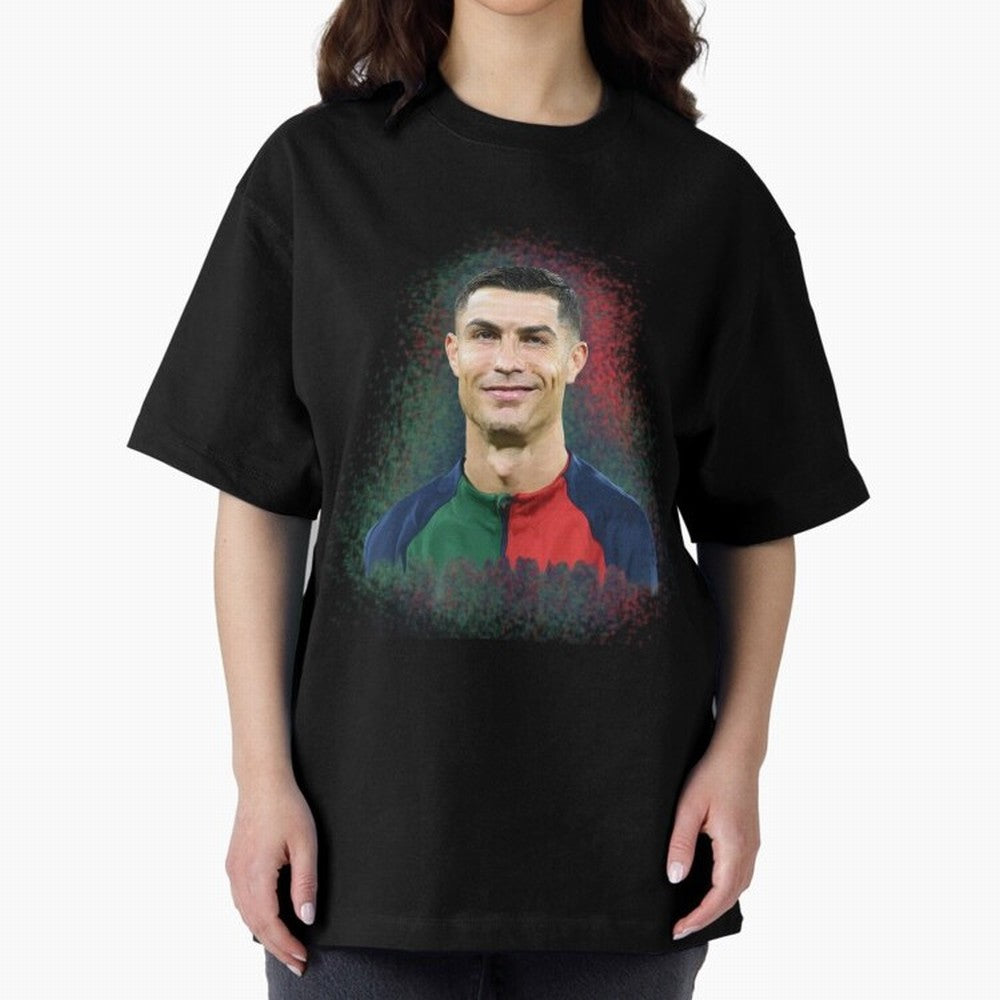 Cristiano Ronaldo digital art Oversized T-Shirt Carry FIFA World Cup 2026 USA Canada Mexico with Neymar, England and Germany Energy, Sports Nostalgia, International Competition, Famous Players and Unforgettable Victories; Ideal for Fans Who Follow