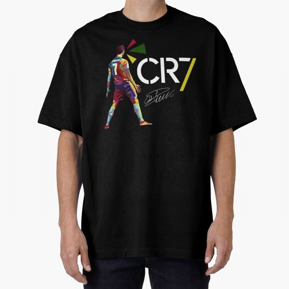 Cr7 Cristiano Ronaldo Signature Oversized T-Shirt Show Up for the Glory of Match Day Hype around FIFA World Cup 2026, CR7 and Messi, Portugal, Spain and Germany, Vintage Soccer Flavor, Modern Football Stars, National Flags and Final Night Emotion;